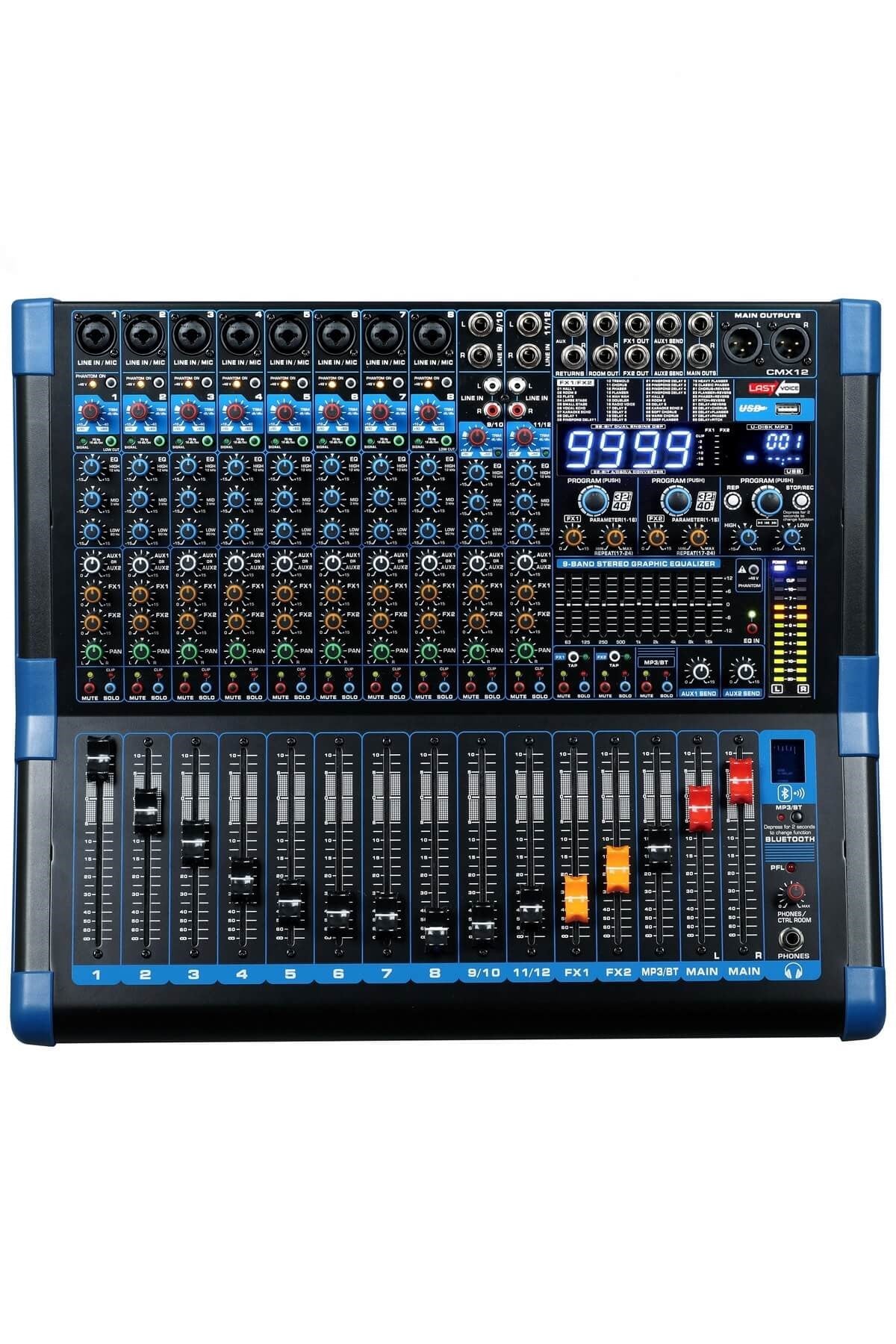 Lastvoice Cmx12 Çift 99 DSP Efektli 12 Kanal Ses Mikseri