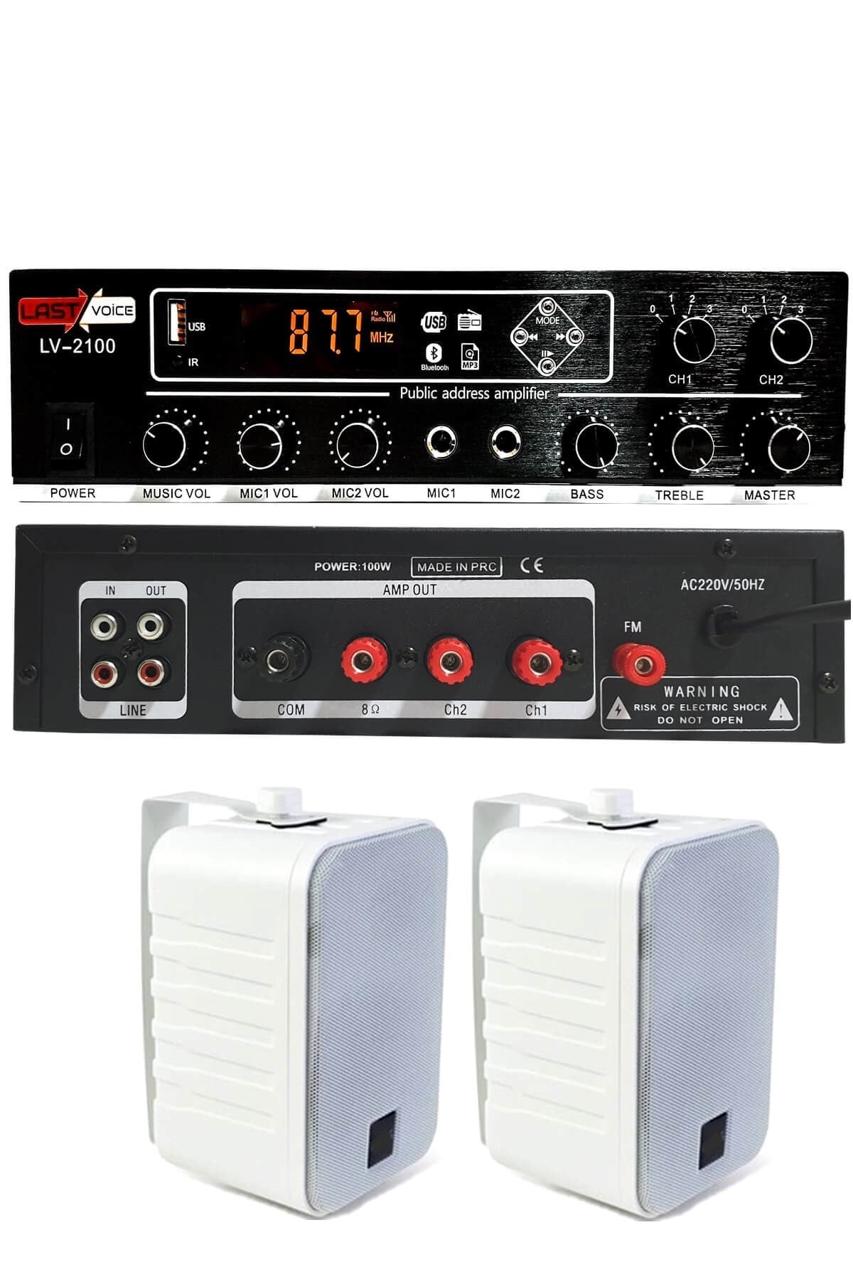 Lastvoice Soft Paket-1 Hoparlör Anfi Mikrofon Mağaza Ses Sistemi Seti