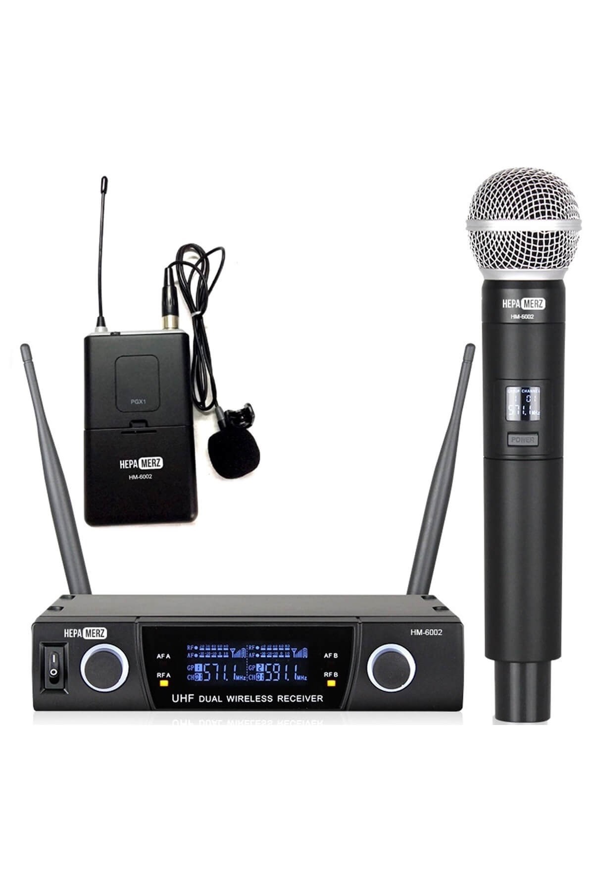 Hepa Merz HM-6002EY UHF Telsiz Kablosuz EL Yaka Mikrofon