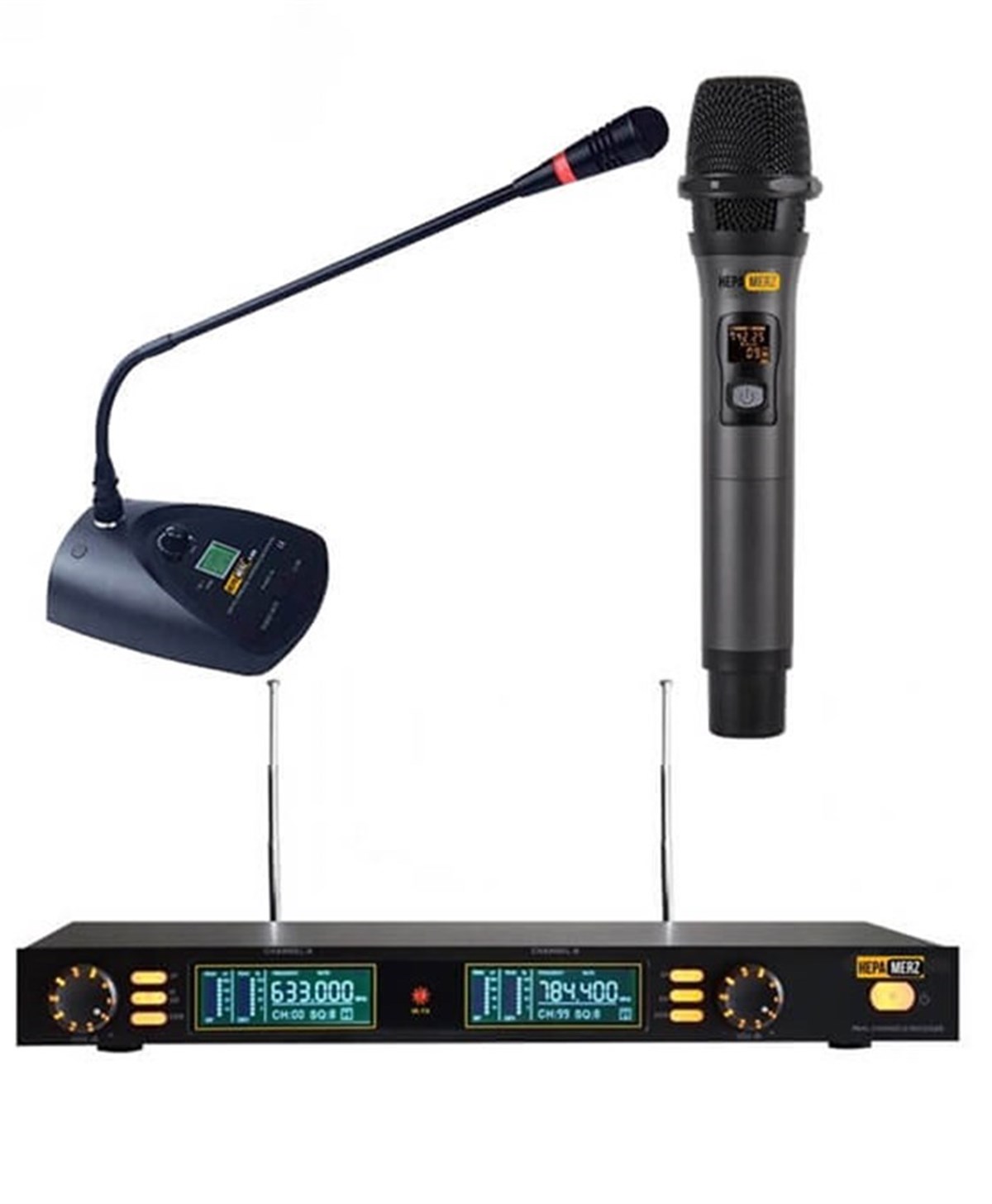 Hepa Merz HM-8002EM Dijital UHF Telsiz Kablosuz EL + Masa Mikrofonu