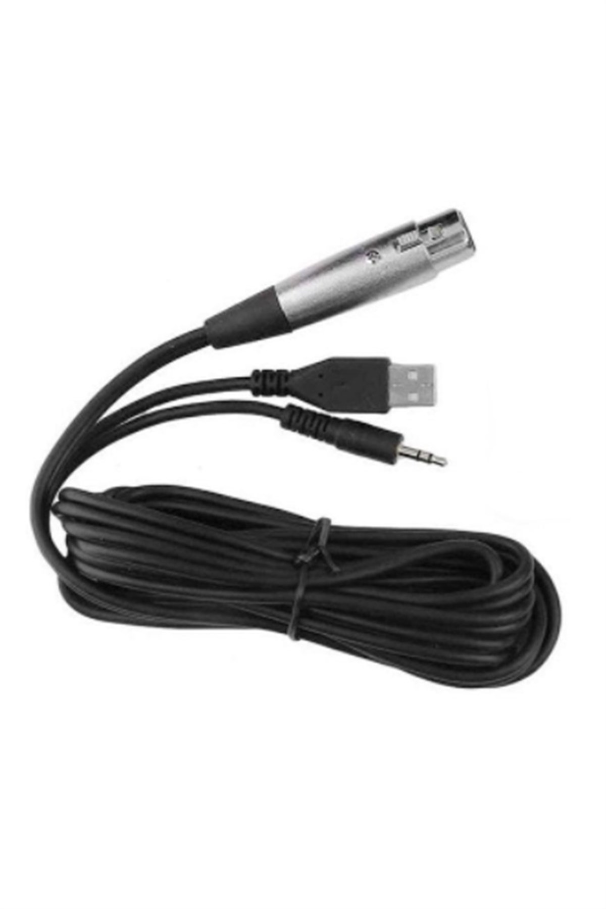 Lastvoice BM300 USB Mikrofon Kablosu 2.5 Mt (XLR TO USB+ 3.5mm JACK)