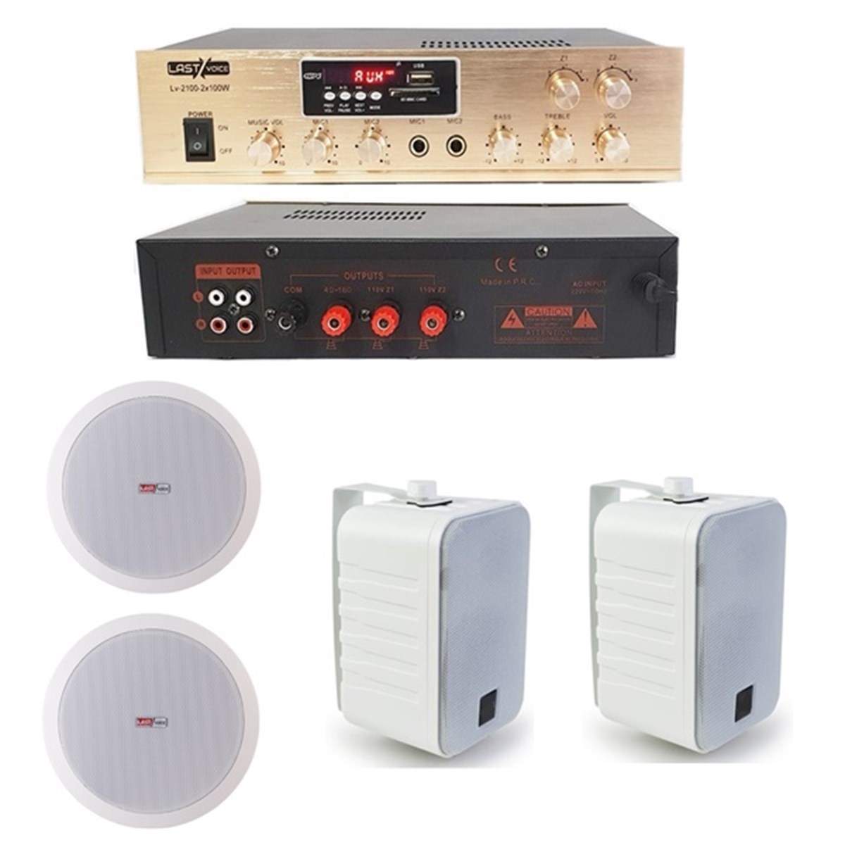 Lastvoice Duvar ve Tavan Hoparlör Ses Sistemi Paketi-1