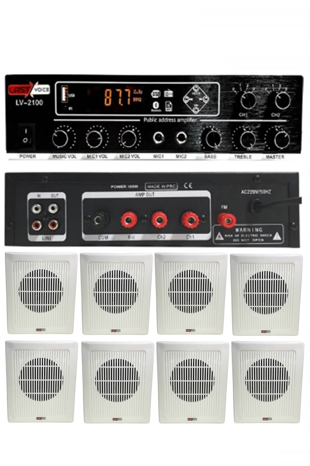 Lastvoice Eko Paket-4 Anfi ve Duvar Tipi Hoparlör Ses Sistemi Paketi