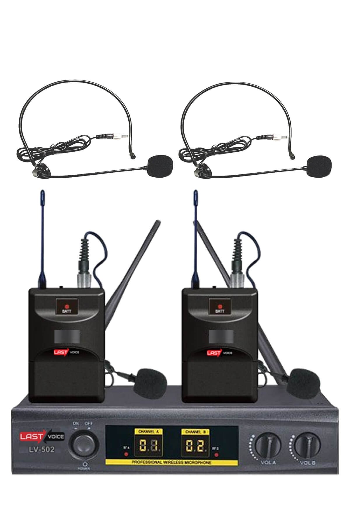 Lastvoice Lv-502H Çiftli Telsiz Kablosuz Headset Kafa Mikrofonu