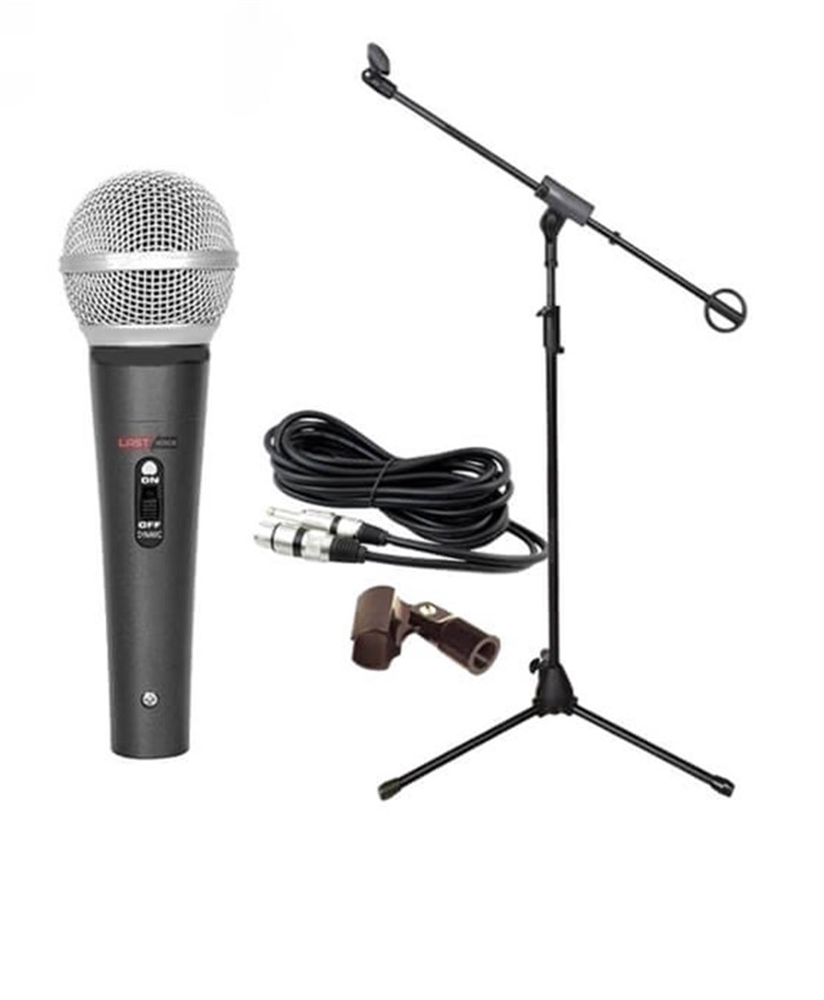Lastvoice Lv-580ST Ayaklı Kablolu Dinamik Mikrofon (Stand Çanta Cüzdan Kablo Tutacak)