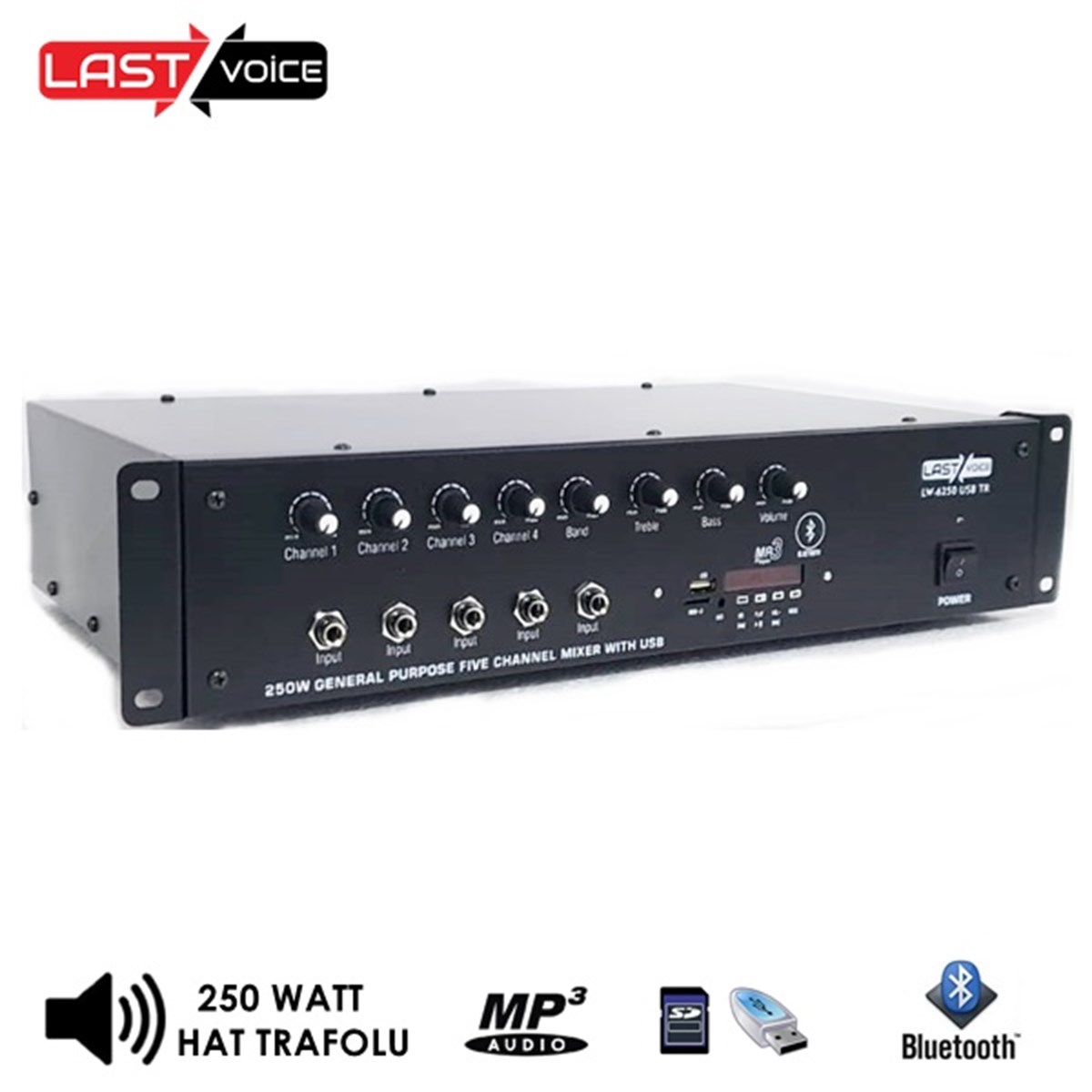 Lastvoice Lv-6250 Usb Tr Hat Trafolu Anfi 250 Watt 6 Kanal