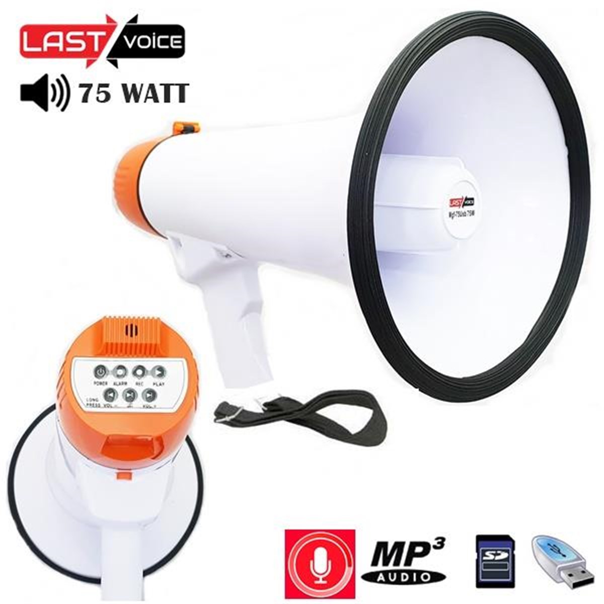 Lastvoice Mgf-75 USB Şarjlı Megafon 75 Watt Usb Mp3 Kayıt