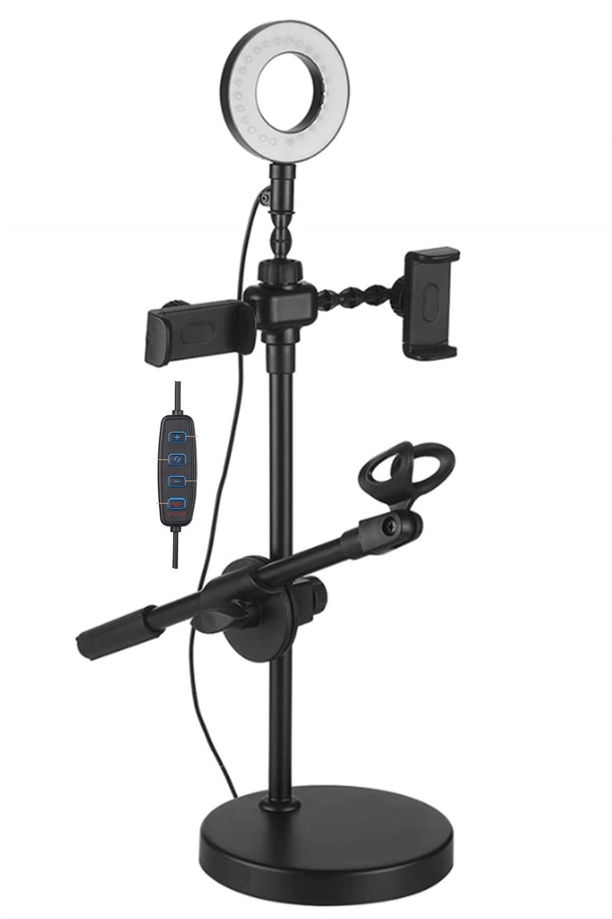 Lastvoice NB60 4İN1 Stüdyo Işıklı Telefon Tutuculu Tripod Mikrofon Standı Sehpası