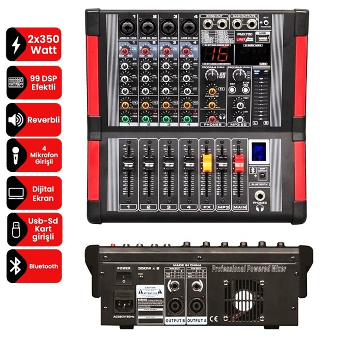 Lastvoice Pmx700 Dsp Efektli Amfili Power Mikser 2x350W