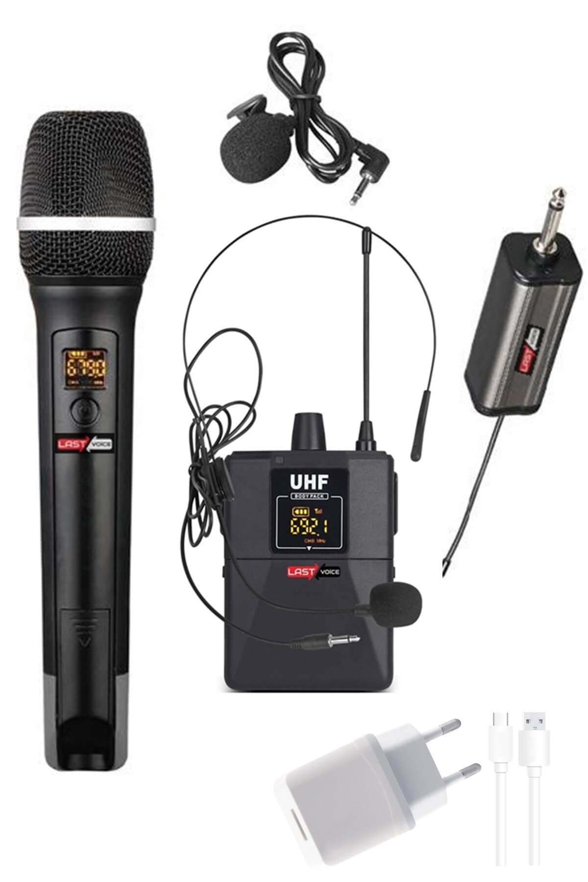 Lastvoice Tx-102EY Şarjlı Telsiz Kablosuz EL Yaka Headset Mikrofon