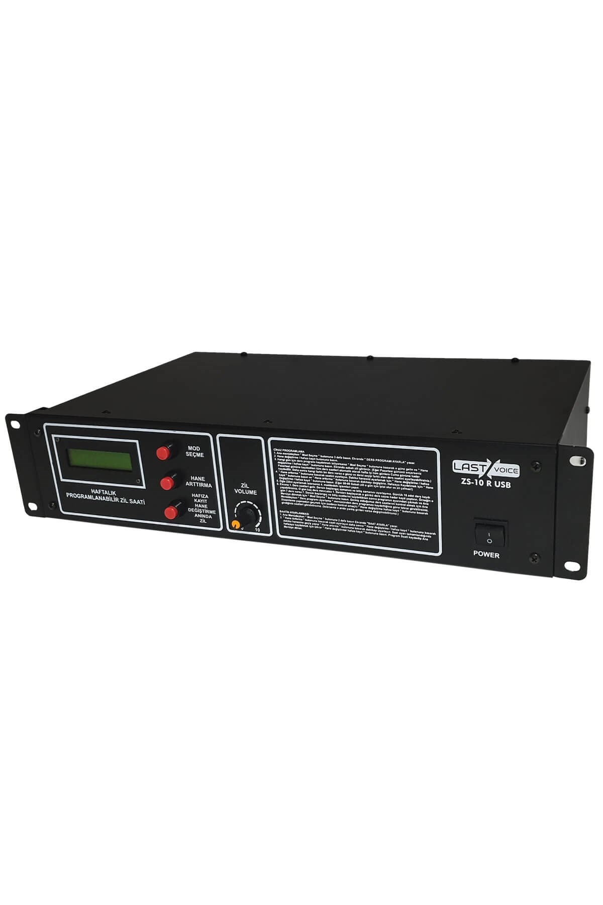 Lastvoice ZS-10R Rack Tipi MP3 Melodili Okul Zil Saati