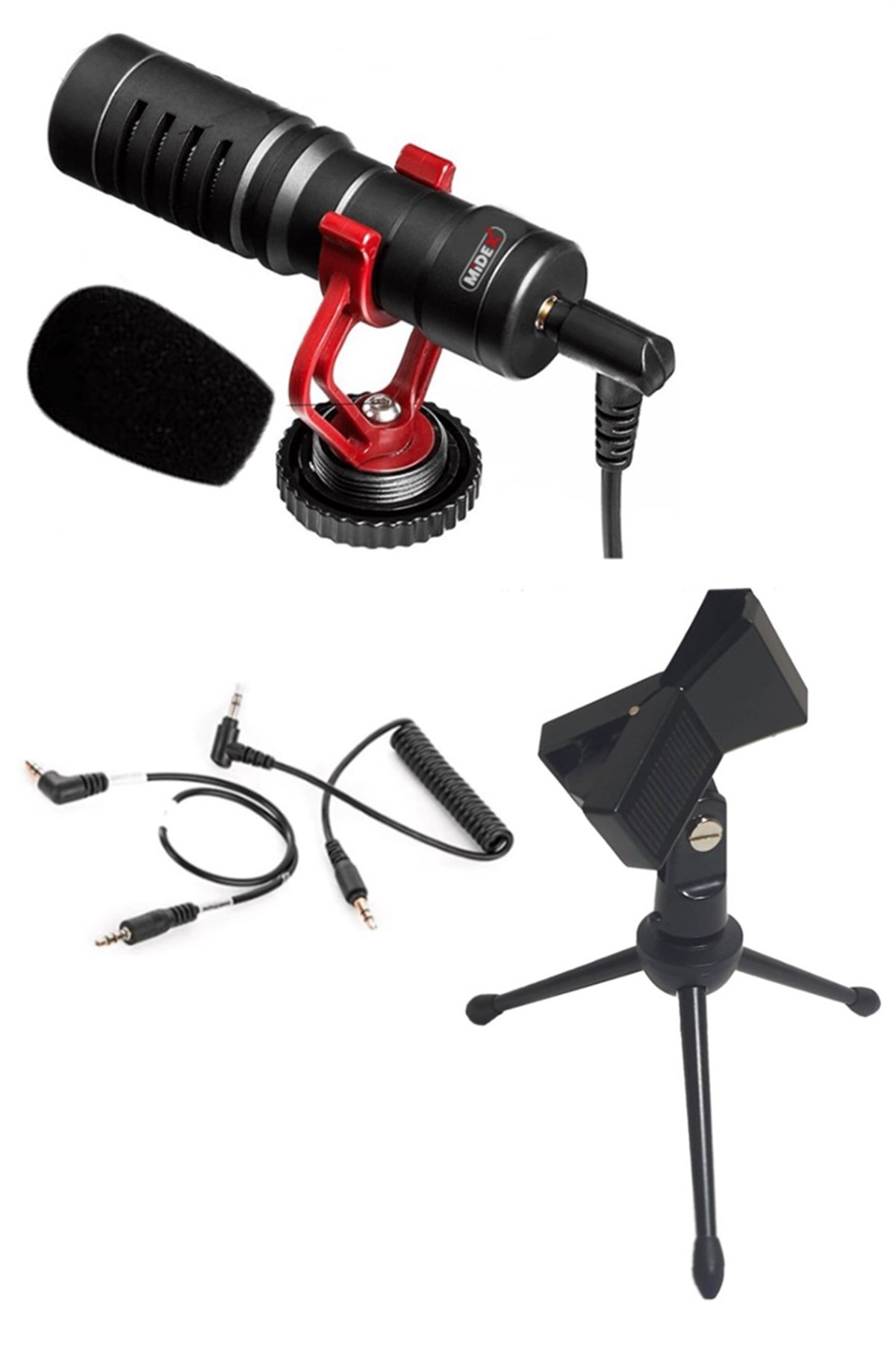 Midex CMR-105ST Mini Tripodlu Condenser Youtuber Canlı Yayın Pc Bilgisayar Telefon Kayıt Mikrofonu