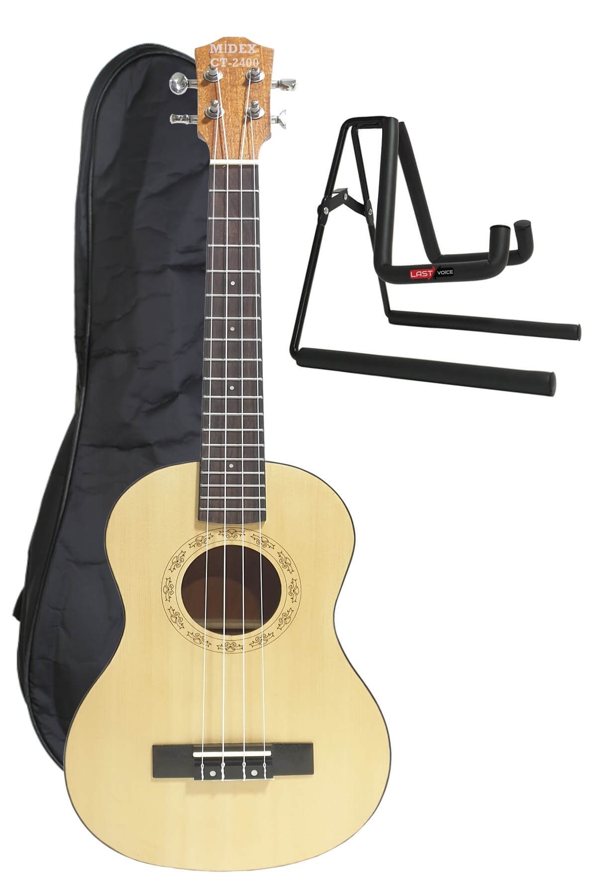 Midex CT-24NT ST Set Concert Ukulele (Stand Çanta Askı Tuner Metod Pena)