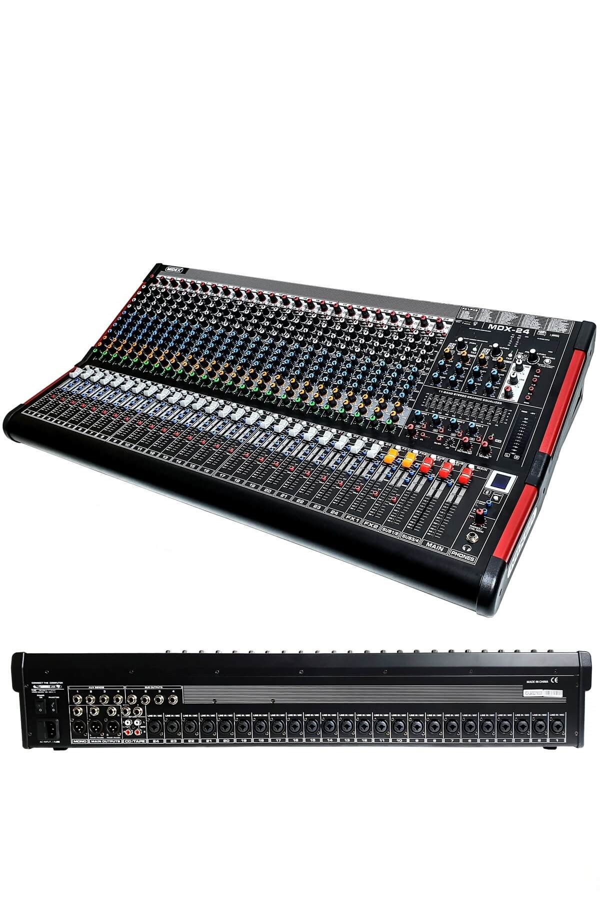 Midex MDX-24 24 Kanal Ses Mikseri 2x99 DSP Efekt EQ 6 Aux Usb-Kayıt