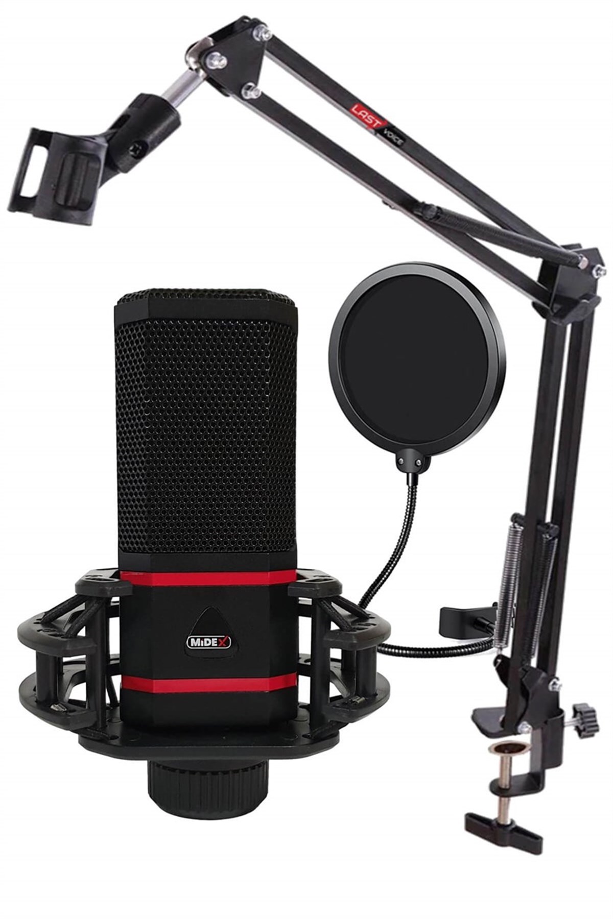 Midex MX-2020 PRO STF Çift Diyafram Condenser Mikrofon Stand Filtre