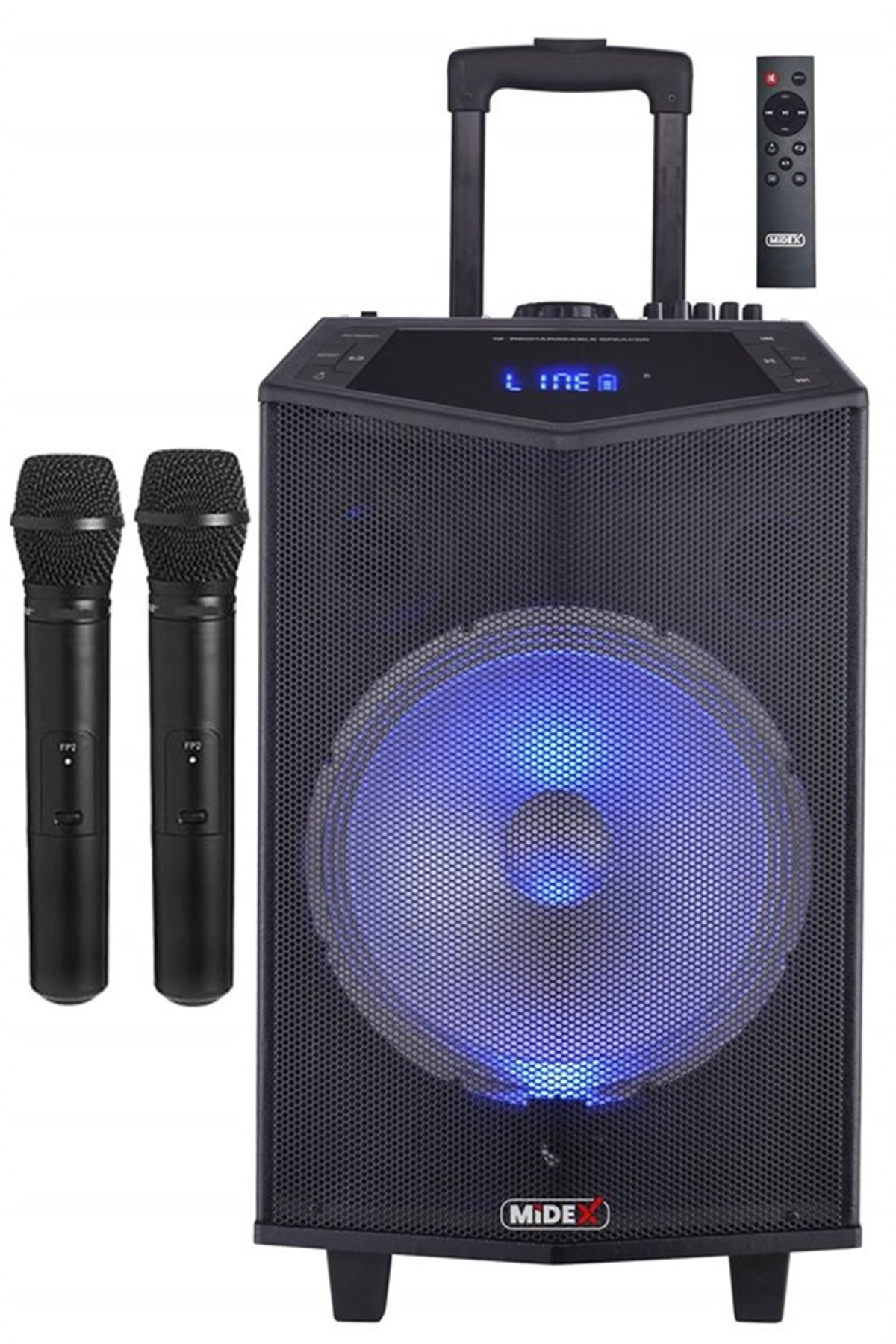 Midex MXR-1000 Taşınabilir Seyyar Mikrofonlu Akülü Ses Sistemi Hoparlör 1000 Watt
