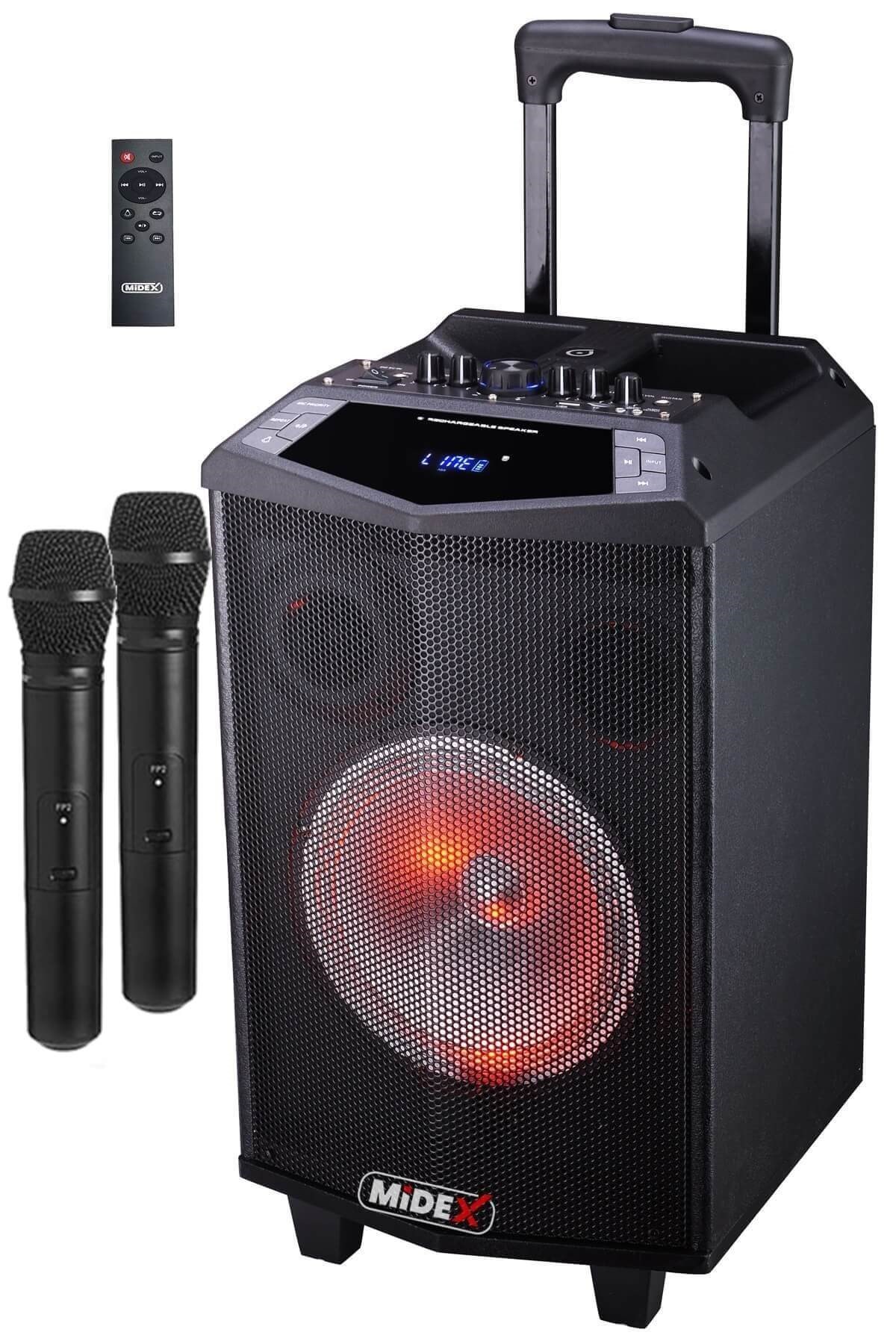 Midex MXR-600 Taşınabilir Seyyar Mikrofonlu Akülü Ses Sistemi Hoparlör 600 Watt