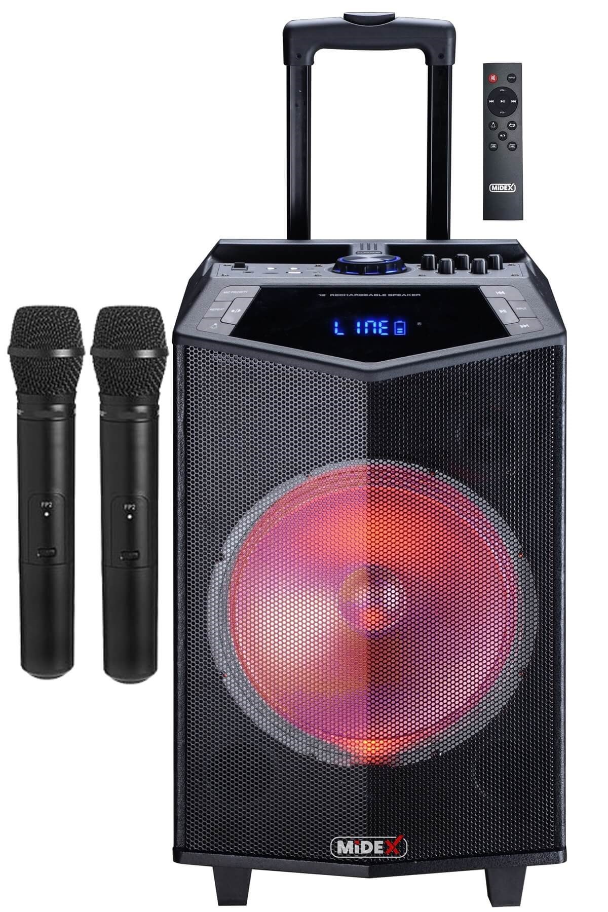 Midex MXR-800 Taşınabilir Seyyar Mikrofonlu Akülü Ses Sistemi Hoparlör 800 Watt