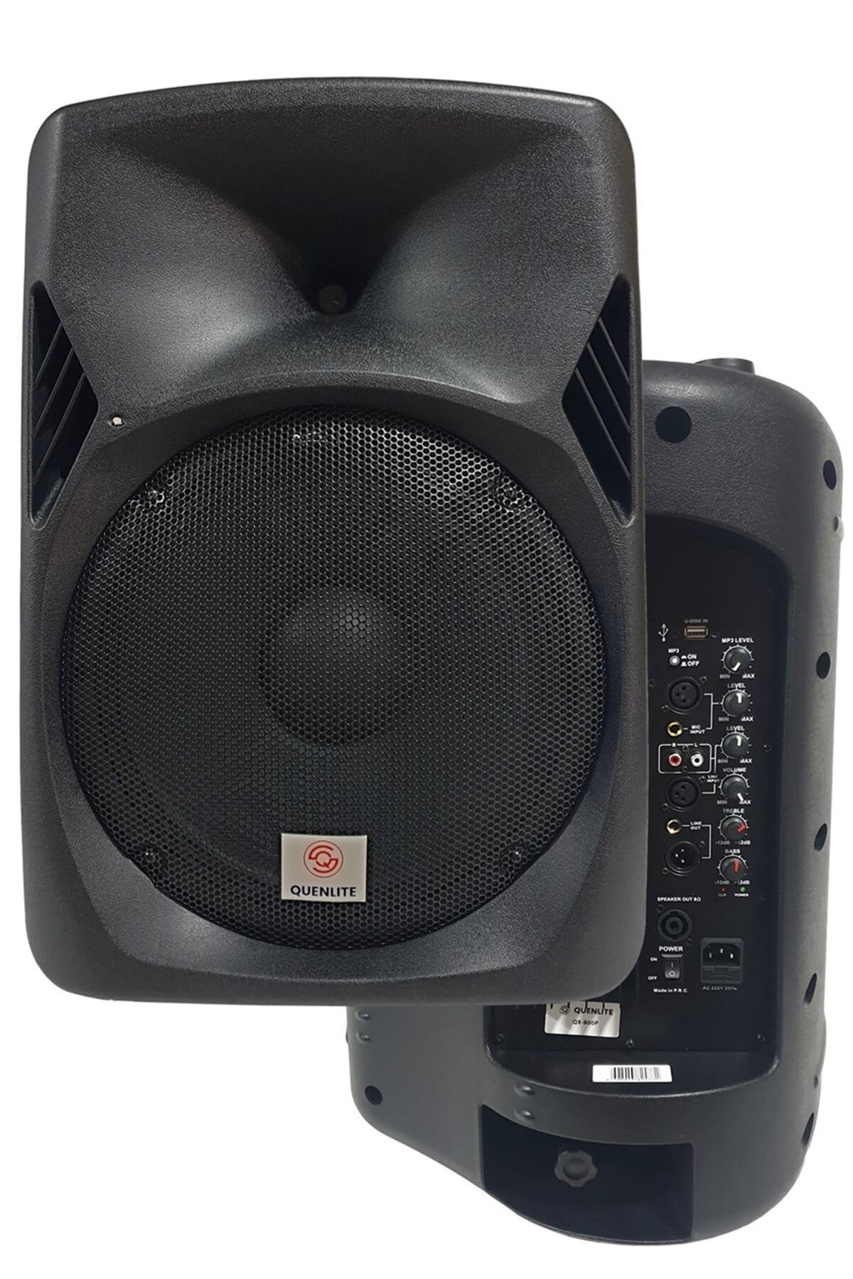 Quenlite QX-800P Bluetooth Usb Aktif Kabin Hoparlör 12 İnç 800 Watt