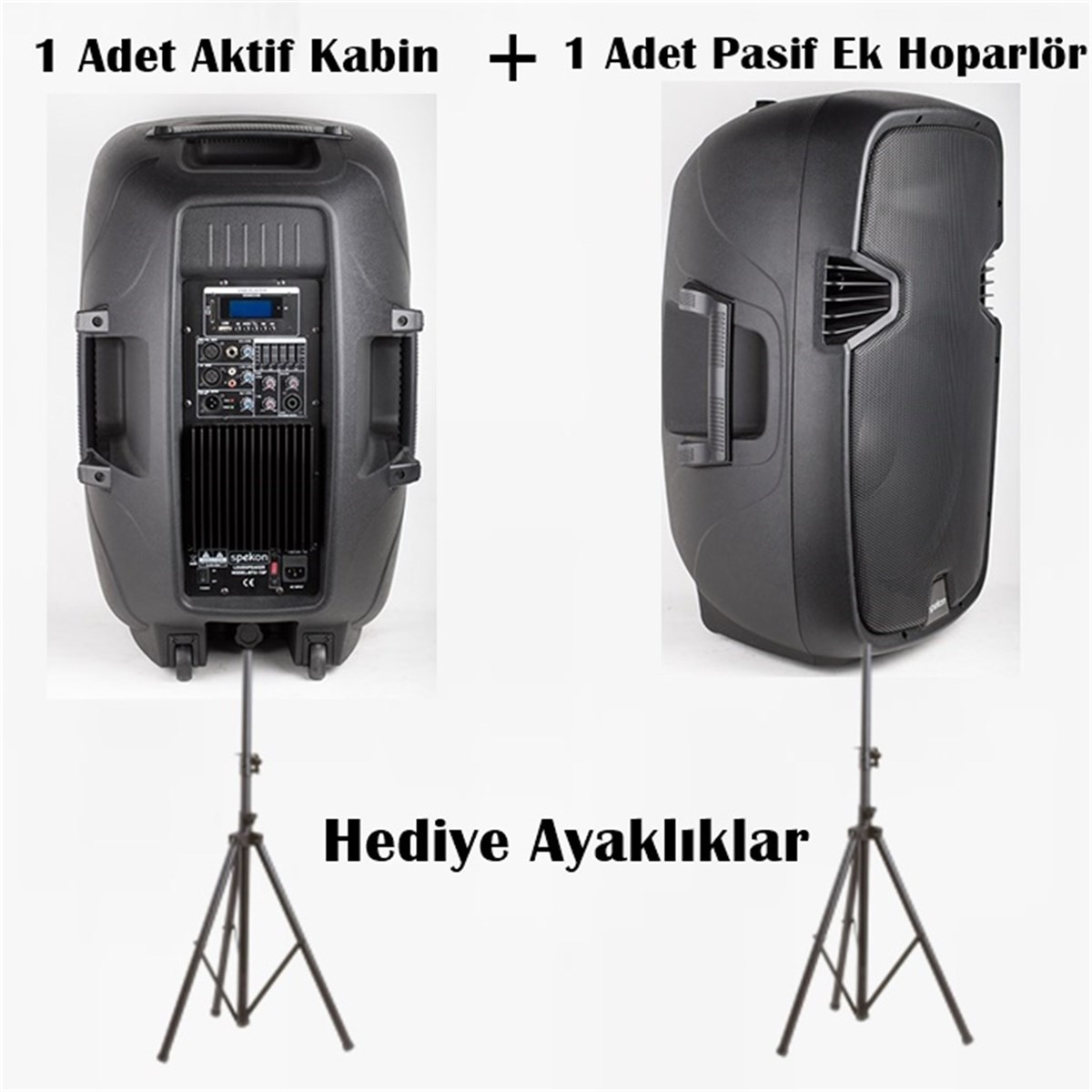 Spekon Aktif Hoparlör + Pasif Hoparlör Set-1 ( 350+350 Watt )