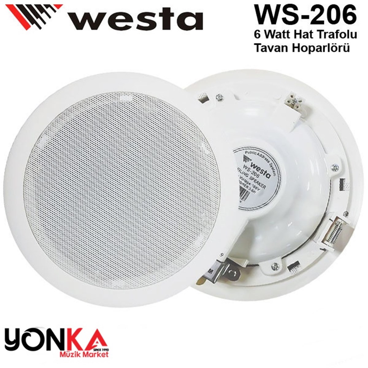 Westa Ws-206 Tavan Hoparlörü 16 cm 3-6 Watt / 100V