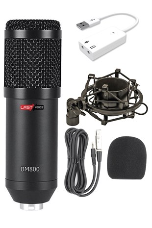 Lastvoice BM800 Condenser Stüdyo Mikrofon Set (7.1 Ses Kartı Hediye)