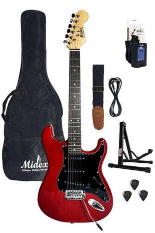 Midex Ph-x Red Elektro Gitar (Askı, Stand ve Kablo Hediye)