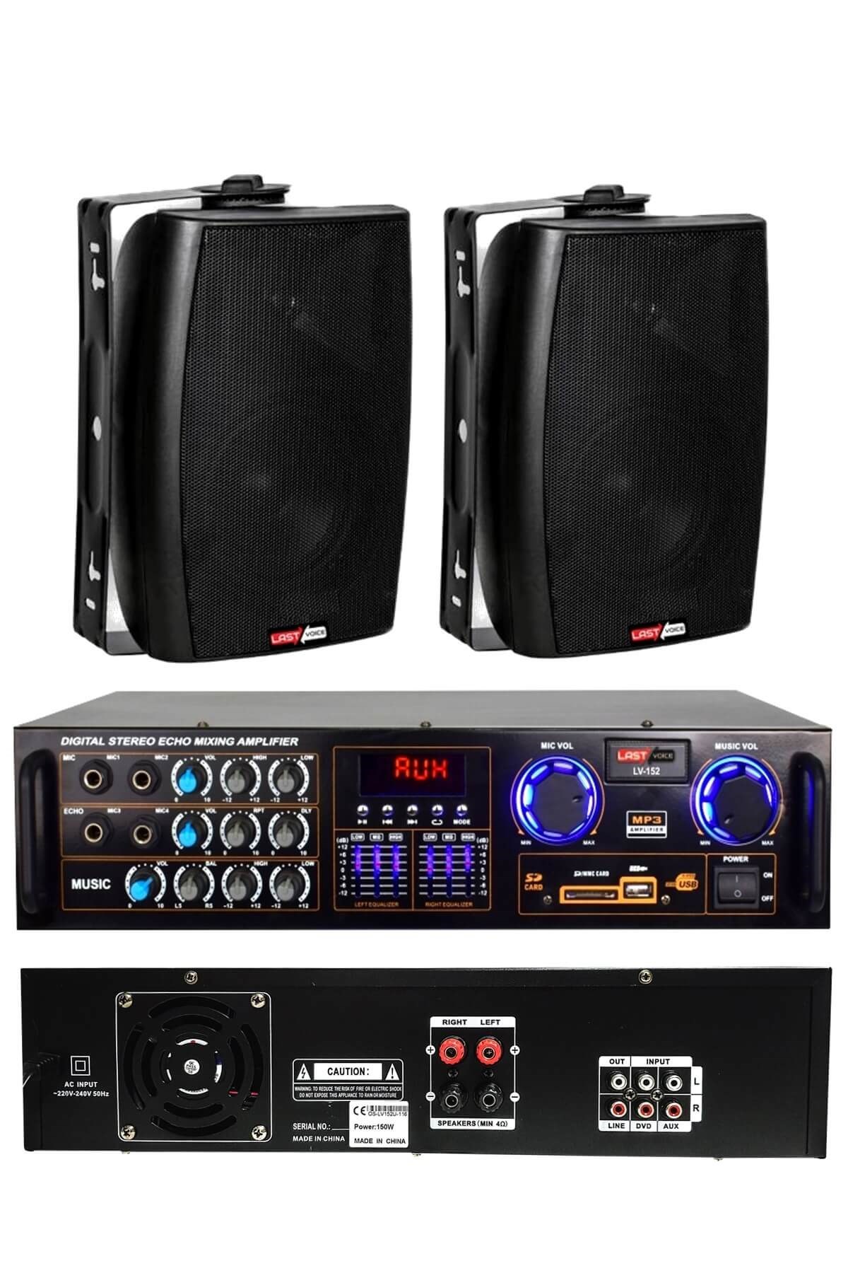 Lastvoice Black Trend Paket-1 Duvar Hoparlör ve Mikser Anfi Paketi (1 MİKSER 2 HOPARLÖR)