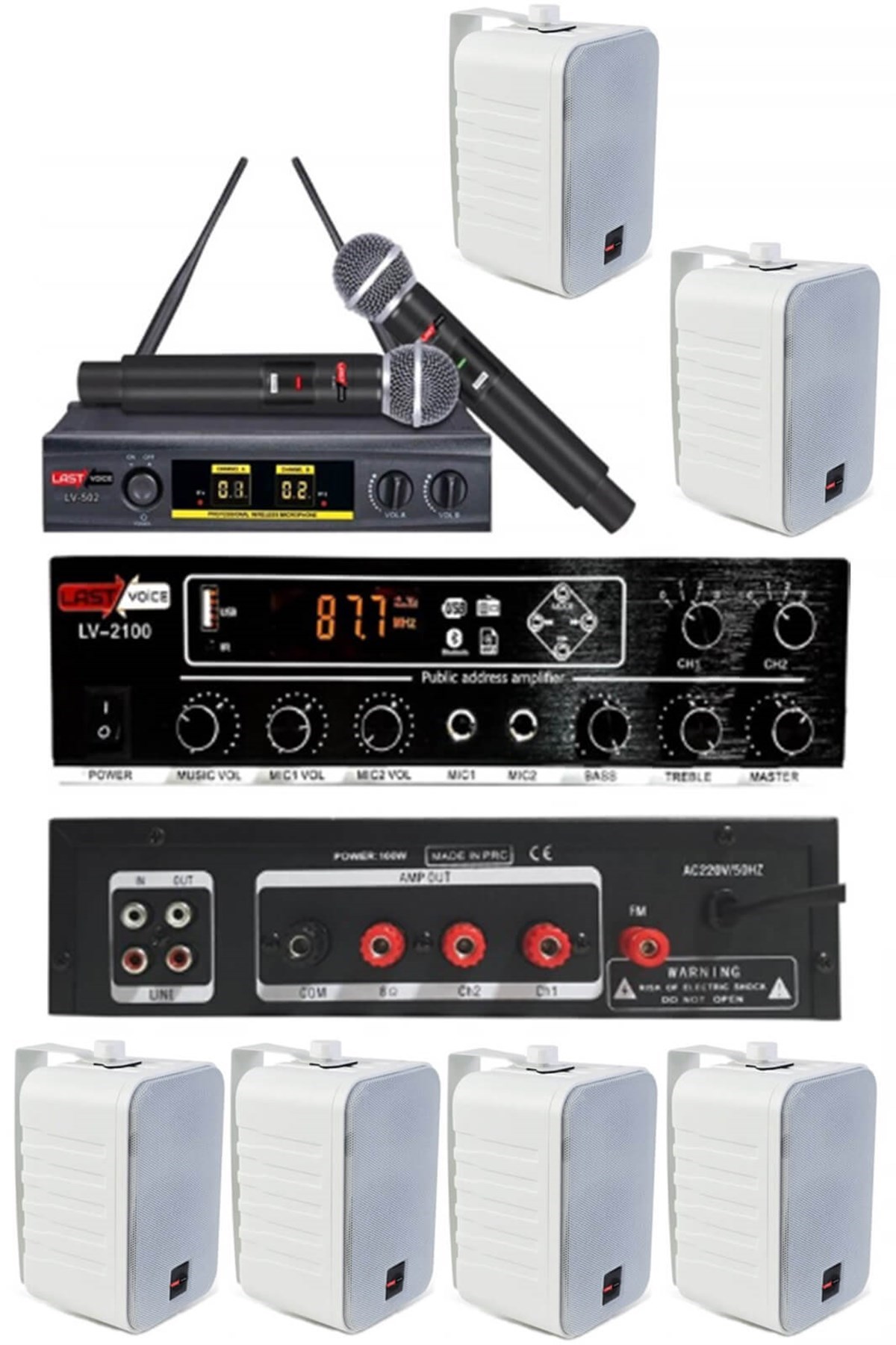 Lastvoice Hoparlör ve Anfi Mağaza Ses Sistemi Soft Plus Paket-4