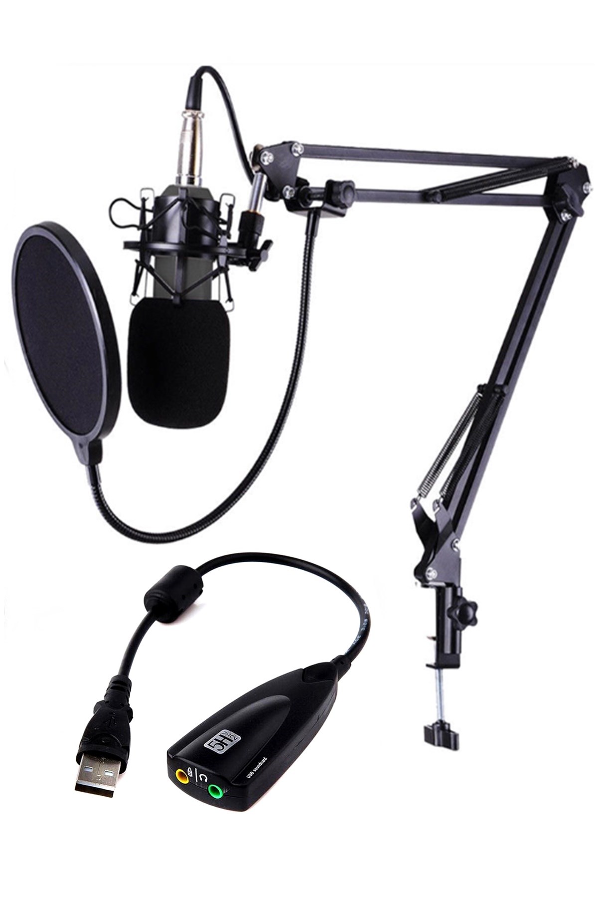 BM800 Condenser Mikrofon + Mikrofon Standı + Pop Filtre en ucuz fiyatları