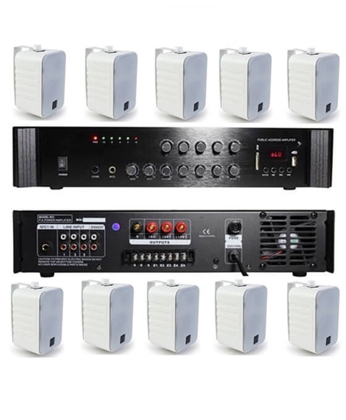 Lastvoice High Voice Paket-5 Bölgeli Anfi ve Duvar Hoparlör Ses Anons Sistemi Seti