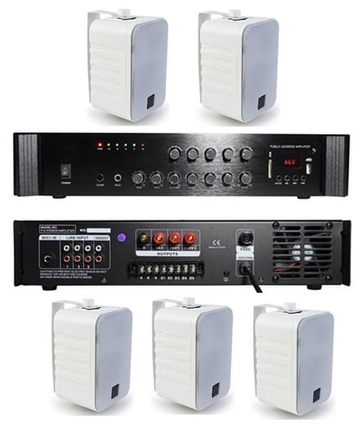 Lastvoice High Voice Paket-2 Bölgeli Anfi ve Duvar Hoparlör Ses Anons Sistemi Seti