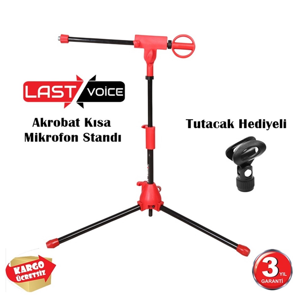 Lastvoice Acro Short - Akrobat Kısa Mikrofon Standı - Tutacak Hediyeli