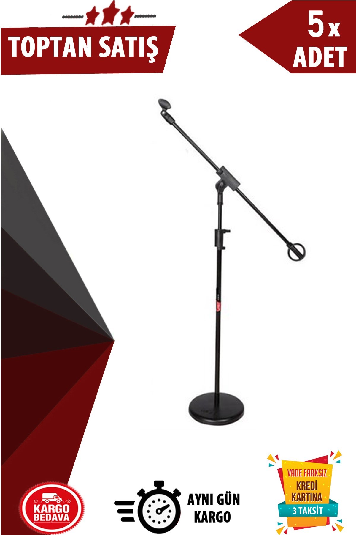 Lastvoice Bms-01 Acro Profesyonel Boy Mikrofon Standı - Tutacak Hediyeli 5li Paket (Toptan Alışveriş)