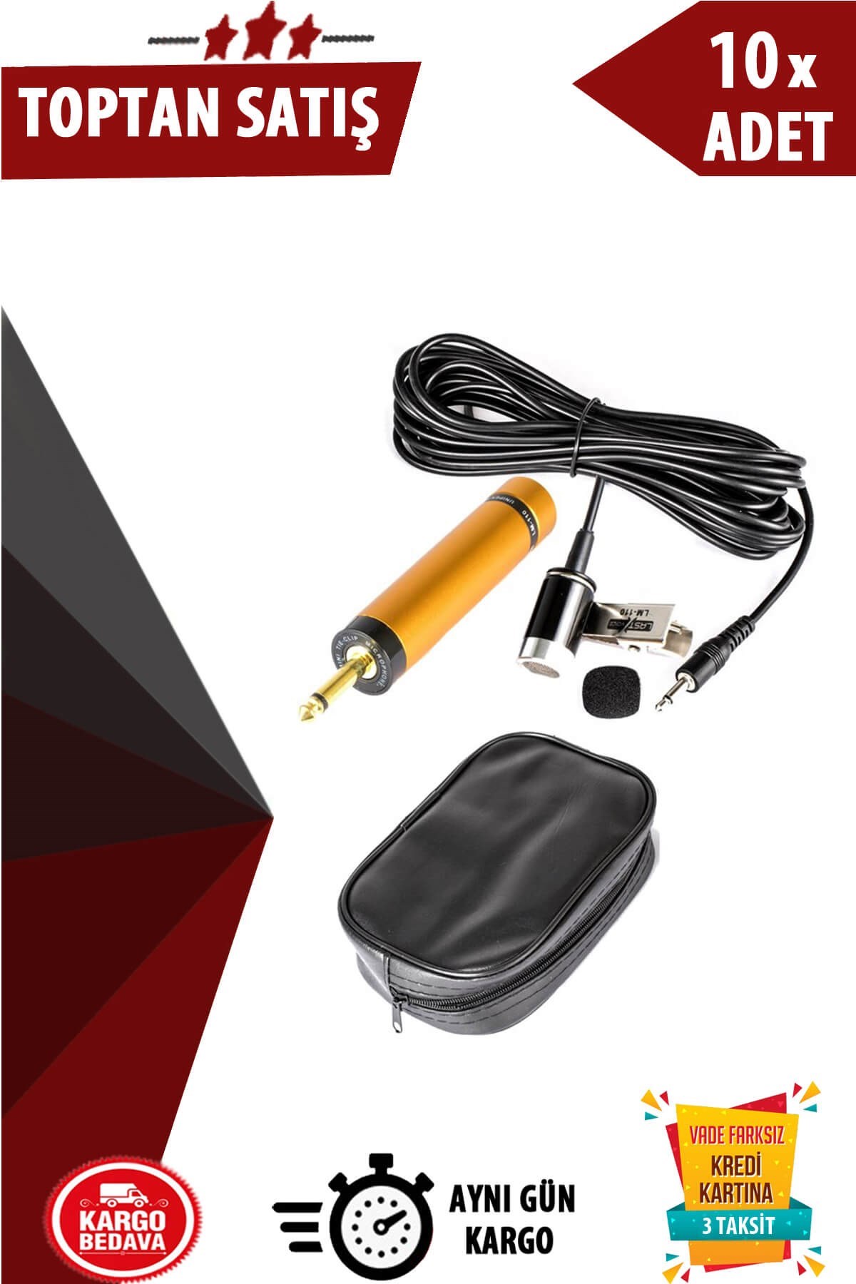 Lastvoice LM-110 Kablolu Cami Yaka Mikrofonu 10lu Paket (Toptan Alışveriş)