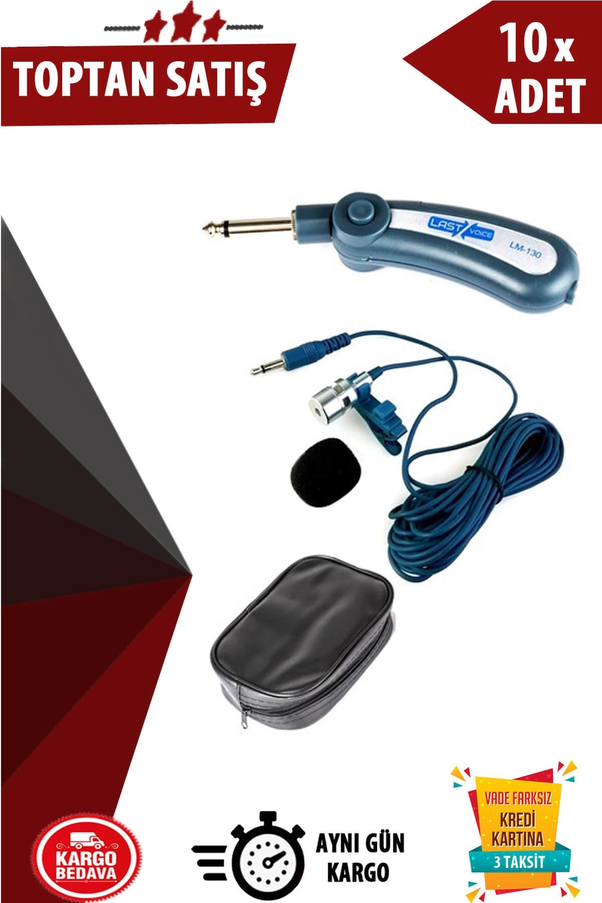 Lastvoice LM-130 Ultra Hassas Kablolu Yaka Mikrofonu 10lu Paket (Toptan Alışveriş)