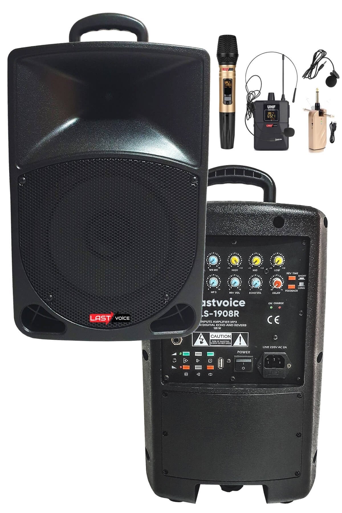 Lastvoice Ls-1908EXR Reverbli 8'' 125 Watt Taşınabilir Hoparlör Ses Sistemi