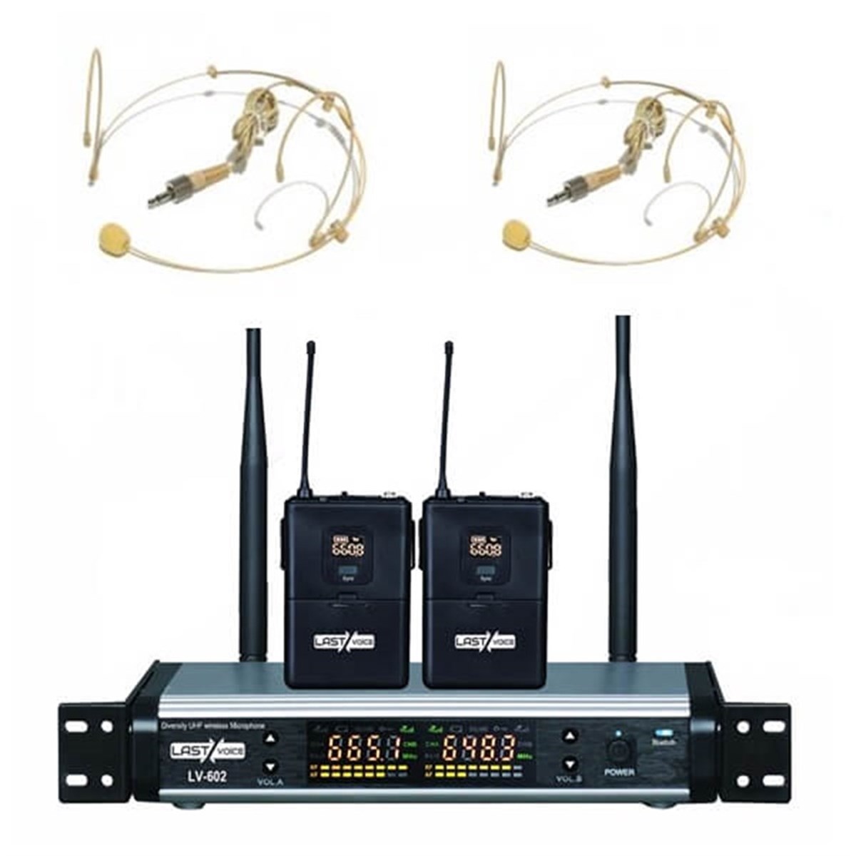 Lastvoice Lv-602H Çiftli Headset Dijital Telsiz Kablosuz Mikrofon 150 Mt Çekim