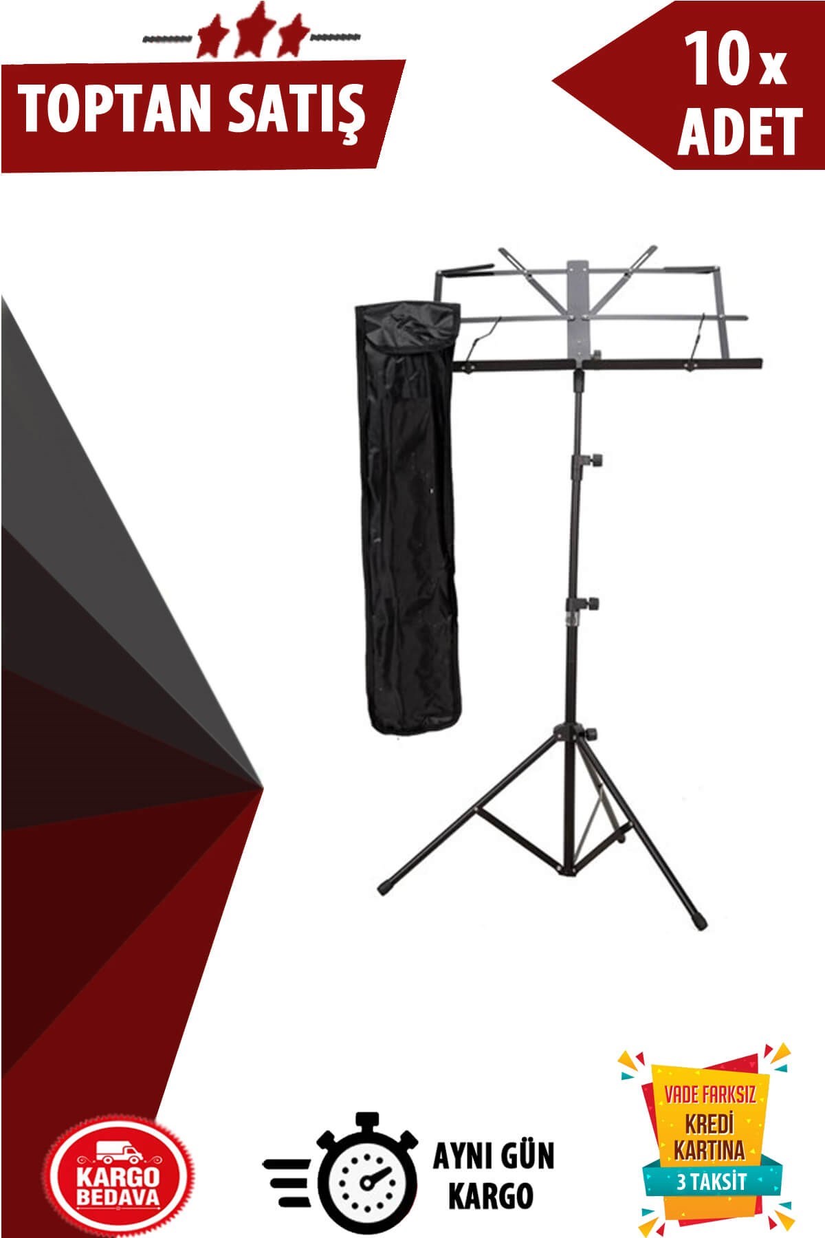 Lastvoice Nt-105 Profesyonel Tel Nota Sehpası Makaslı ( Taşıma Çantalı ) 10lu Paket (Toptan Alışveriş)