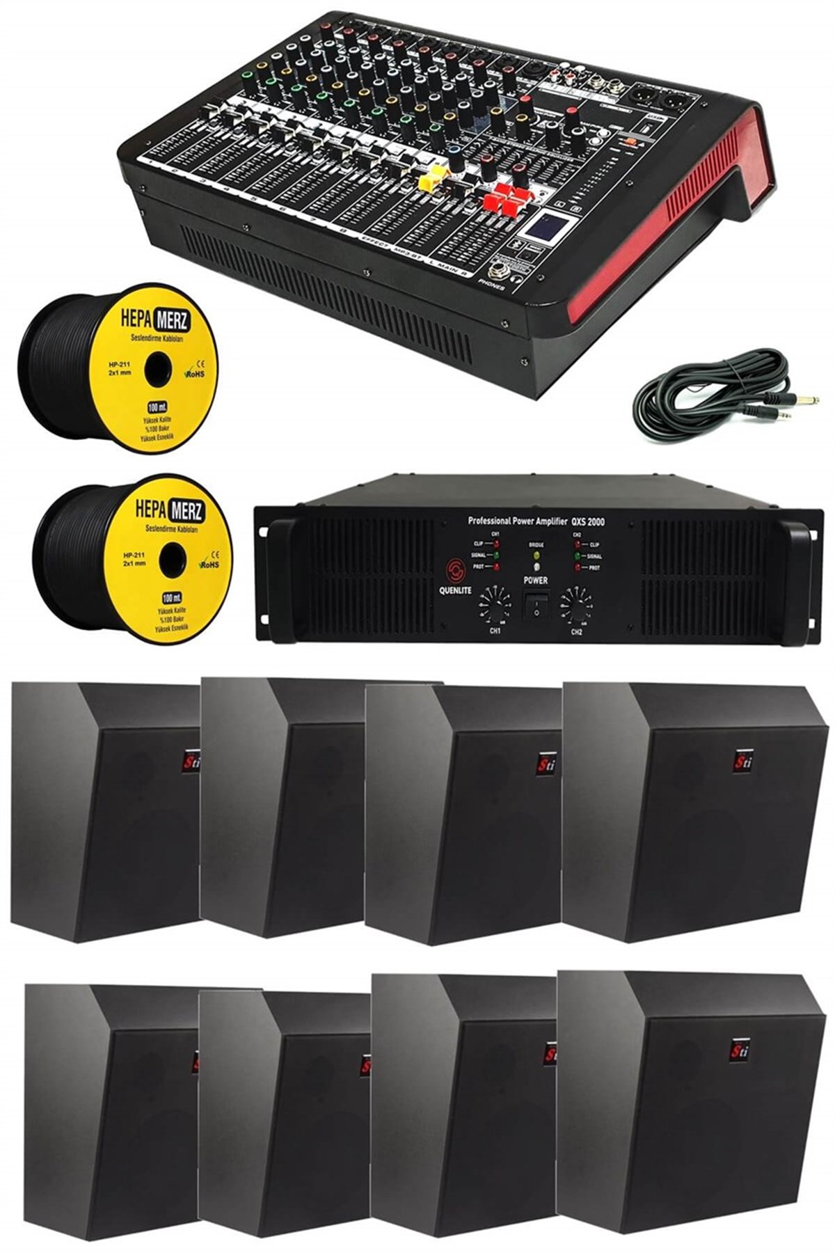 Midex Cine Paket-4 Sinema Ses Sistemi Paketi Hoparlör ve Amfi Seti