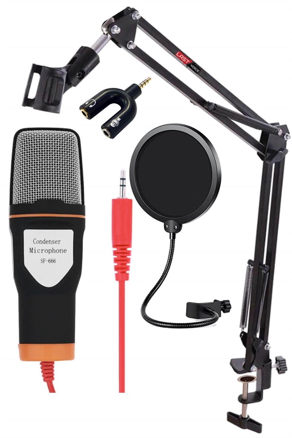 Midex CX-20378B NB39PS Telefon ve Pc Bilgisayar Youtuber Mikrofon Stand Filtre Set