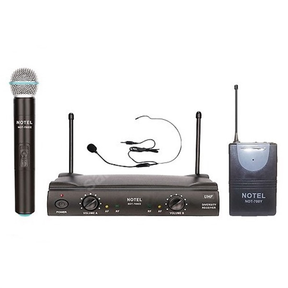 Notel Not 700EY Telsiz Kablosuz Mikrofon Uhf Band EL + Headset