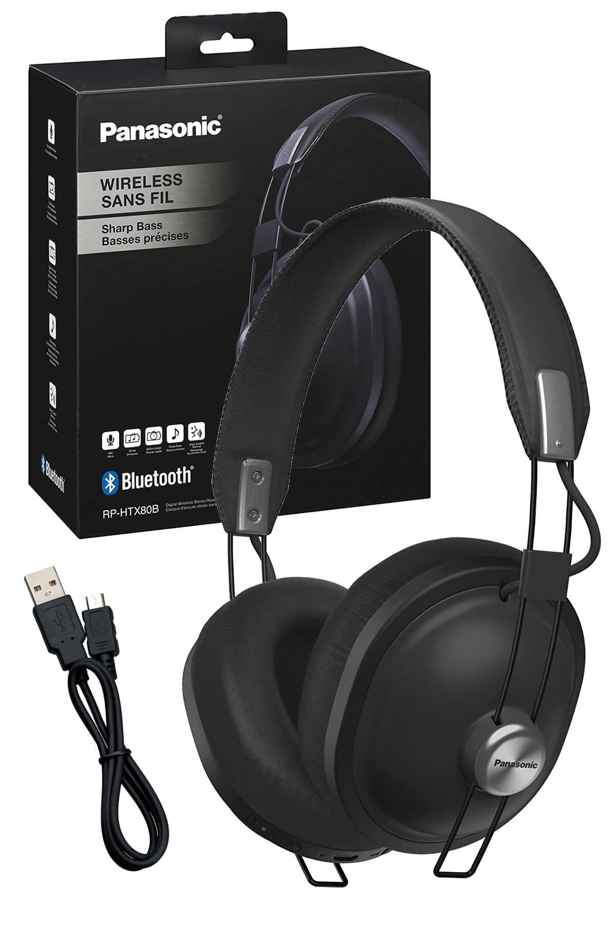 Panasonic RP-HTX80BE-K Kablosuz Bluetooth Kulak Üstü Kulaklık (Siyah)