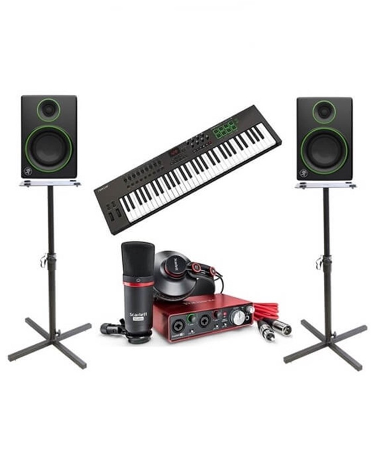 Stüdyo Ekipmanları Ses Kartı Midi Klavye Monitör Kulaklık Full Paket-10