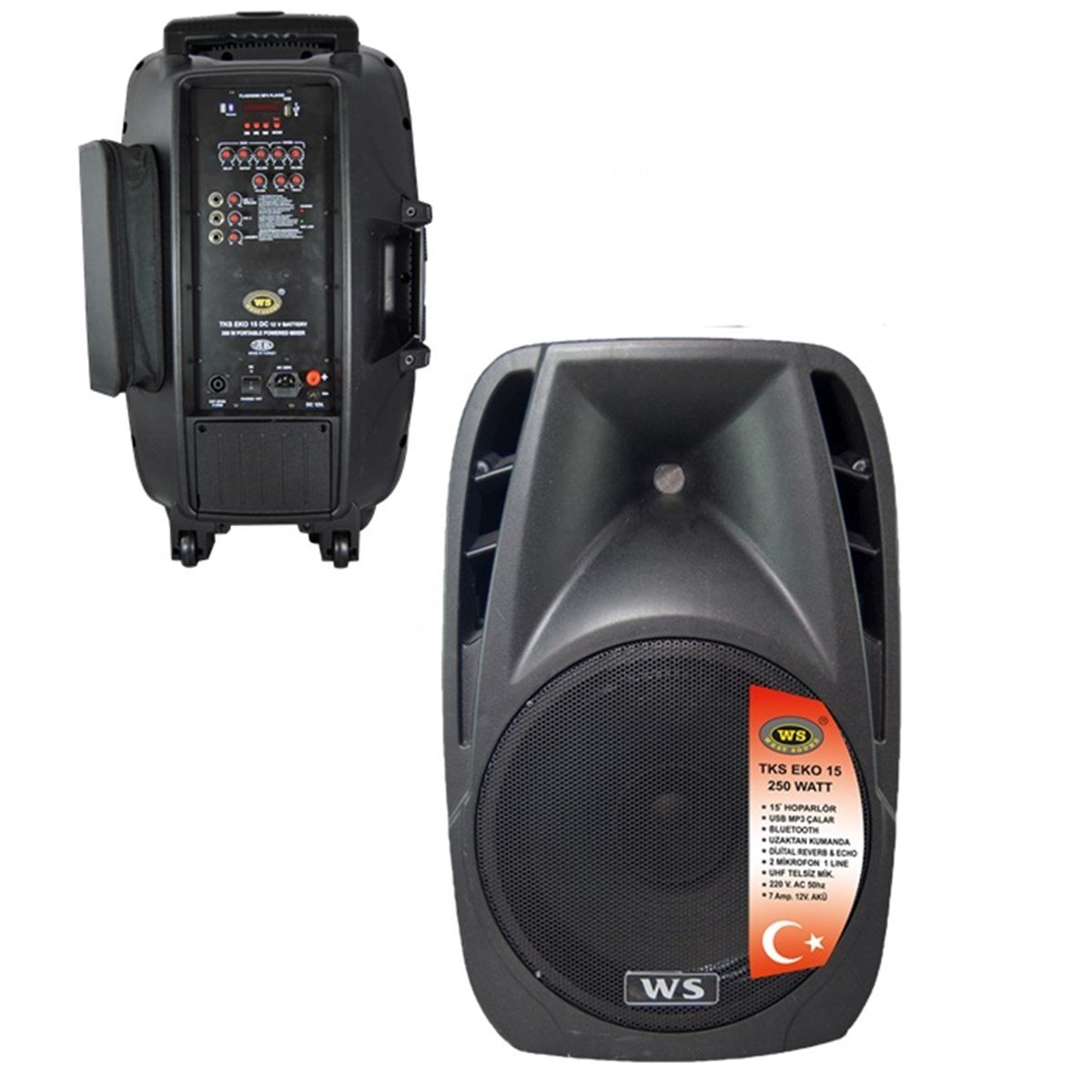 West Sound Tks Eko 15 Dc - Bluetooth Seyyar Portatif Ses Sistemi 250 Watt