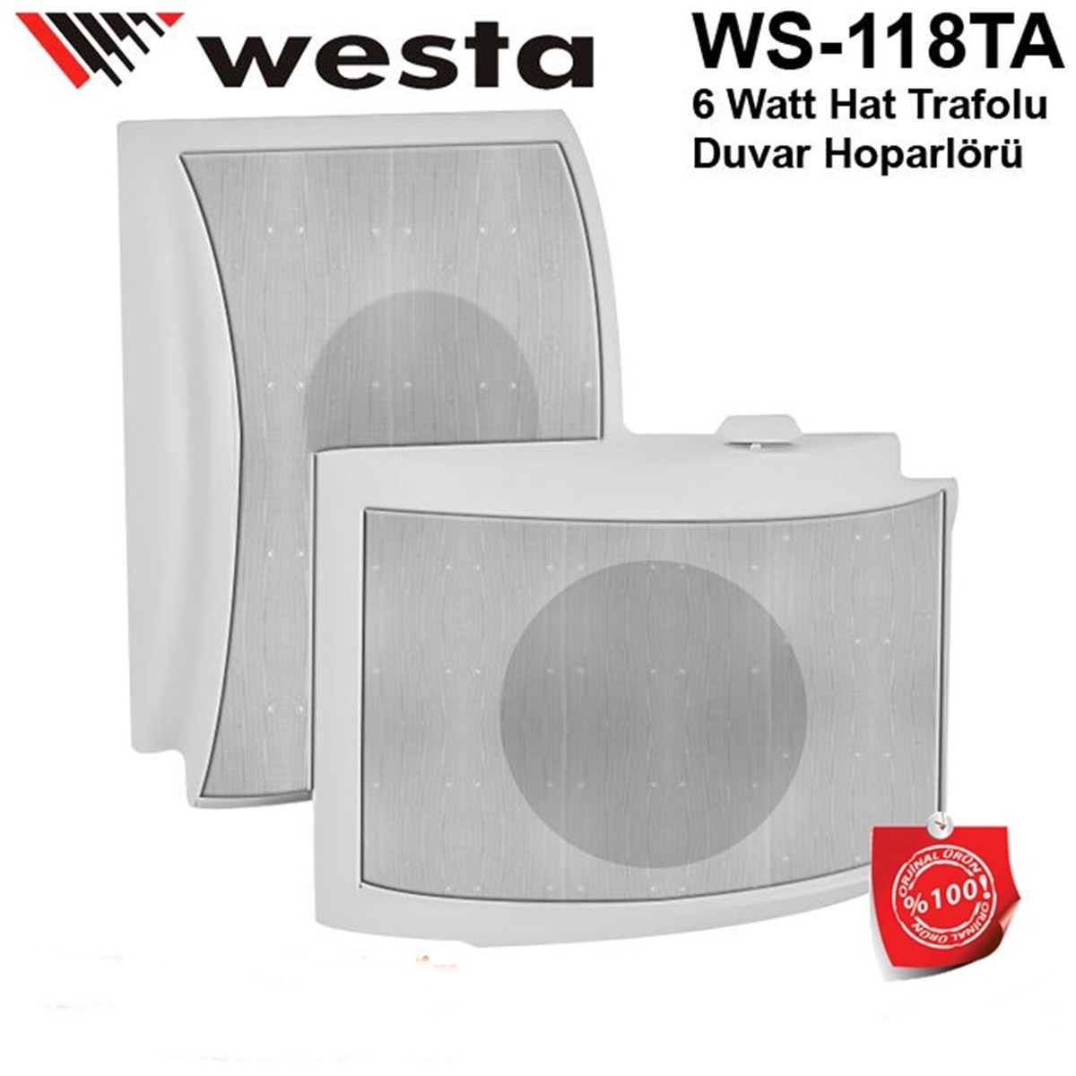 Westa Ws-118TA Duvar Tipi Sütun Hoparlör 13 cm 6W/100V