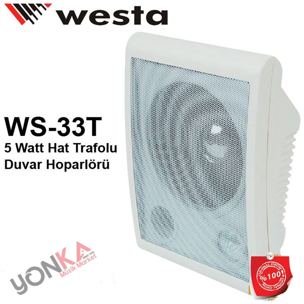 Westa Ws-33T Sıva Üstü Duvar Hoparlörü 16cm 5 Watt Trafolu