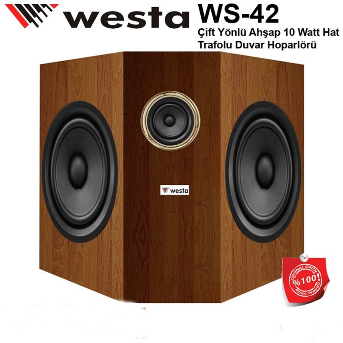 Westa Ws-42 Çift Yönlü Ahşap Hoparlör 2x13 cm 10W /100V