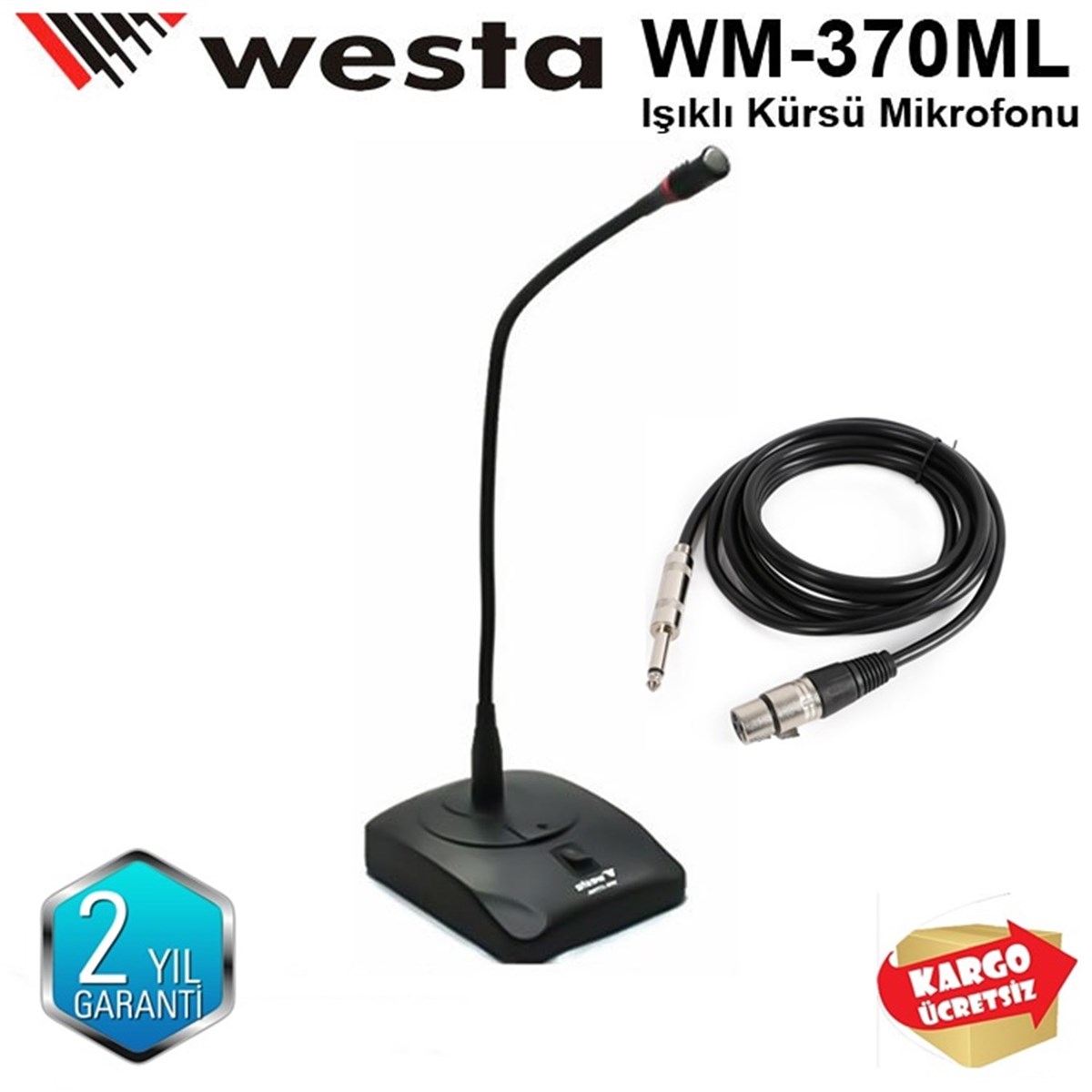 Westa Wm-370ML Masa Tipi Işıklı Kürsü Mikrofonu Fiyatı ve Özellikleri