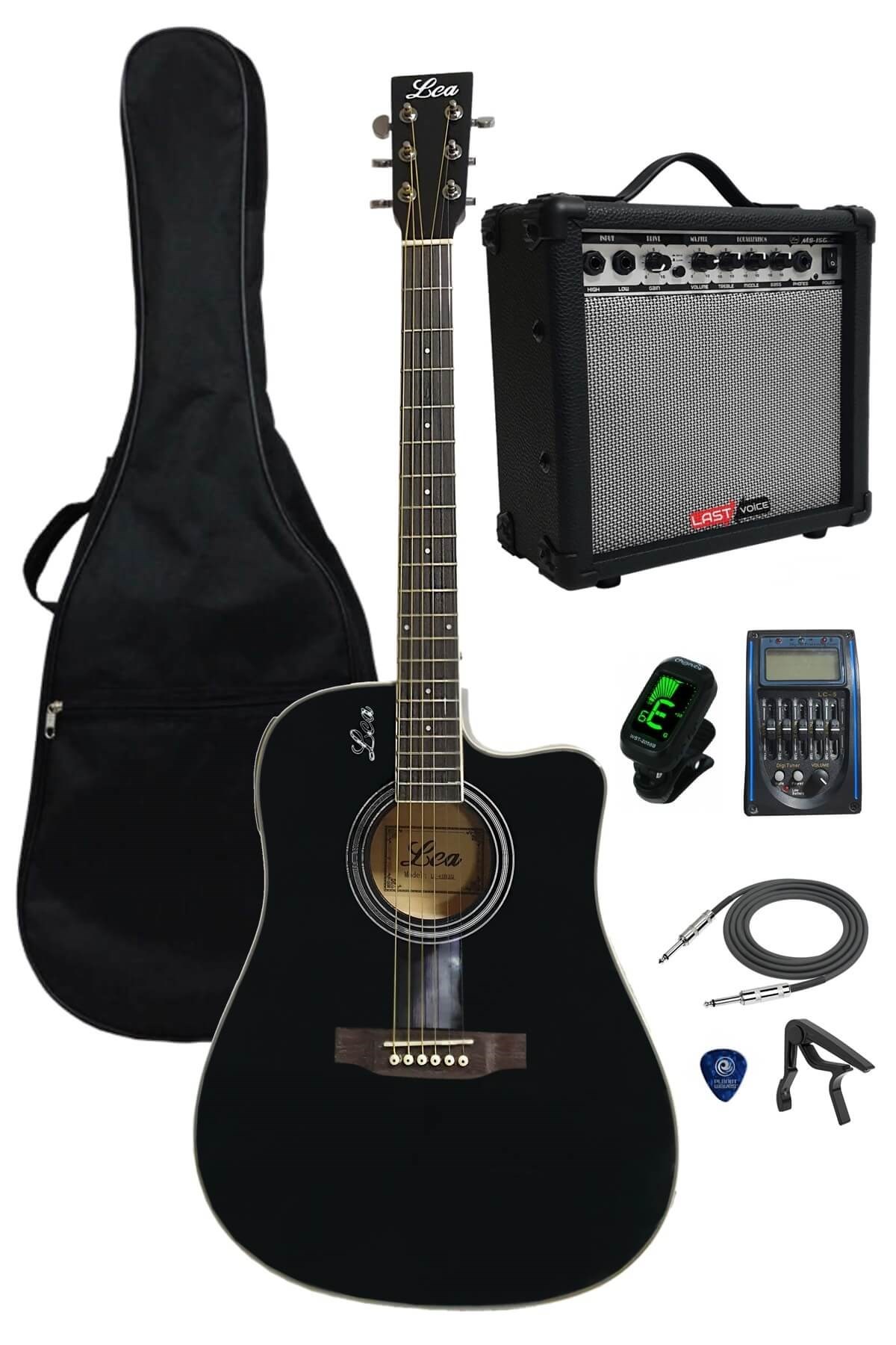 Midex Lea LC-41BKEQ AMP Ekolayzerli Elektro Akustik Gitar ve Amfi Full Set  en ucuz fiyatlarla